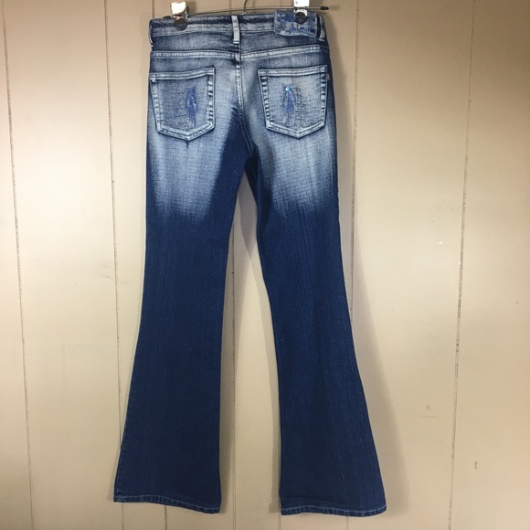 Silver Kiss Bootcut Embellished Embroidered Stone wash… - Picture 2 of 8